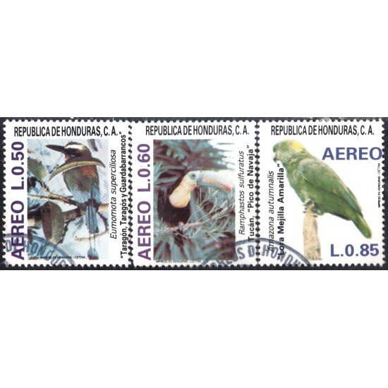 Honduras A- 713/15 1987 Fauna Pájaros Birds usados