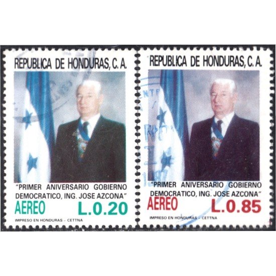 Honduras A- 708/09 1987 Presidente José Azcona usados