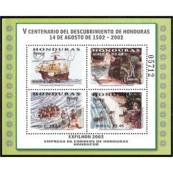 Honduras HB 68 2002 América Upaep Exfhilon 2002 V centenario del descubrimiento de Honduras MNH