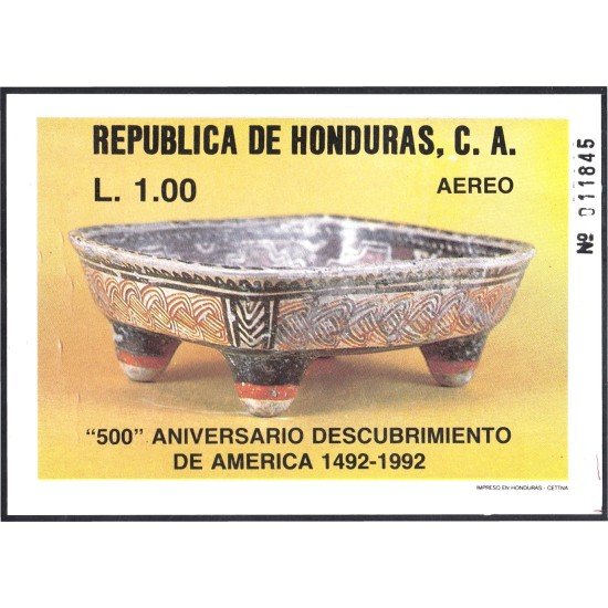 Honduras HB 39 1988 500 Aniversario del descubrimiento de América MNH