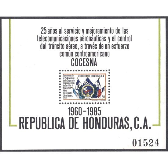 Honduras HB 35 1986 COCESNA Telecomunicaciones aeronáuticas y el control de tráfico aéreo MNH