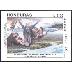 Honduras HB 47a 1992 Colon Toma de posesión del nuevo continente variedad sin emblema