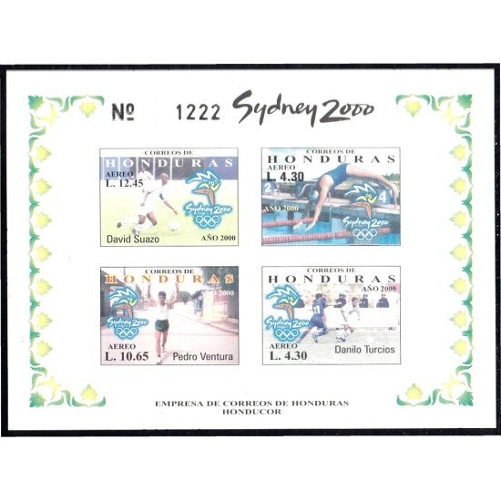 Honduras HB 63a 2000 Olimpiadas Australia Sydney 2000 sin dentar MNH