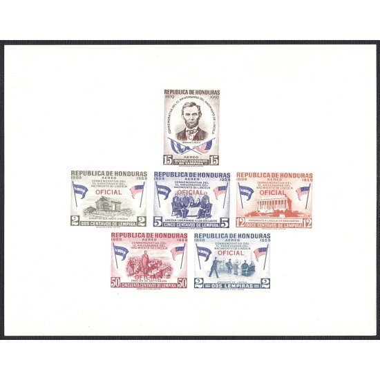 Honduras HB 5 1959 Conmemorativo al nacimiento de Abraham Lincoln Sin goma