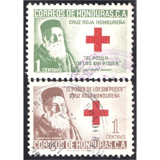 Honduras 4/5 1965 Beneficencia Cruz Roja Hondureña Jean Henry Dunant Beneficencia usados Honduras 4/5 1965 Beneficencia Cruz Roja Hondureña Jean Henry Dunant Beneficencia usados