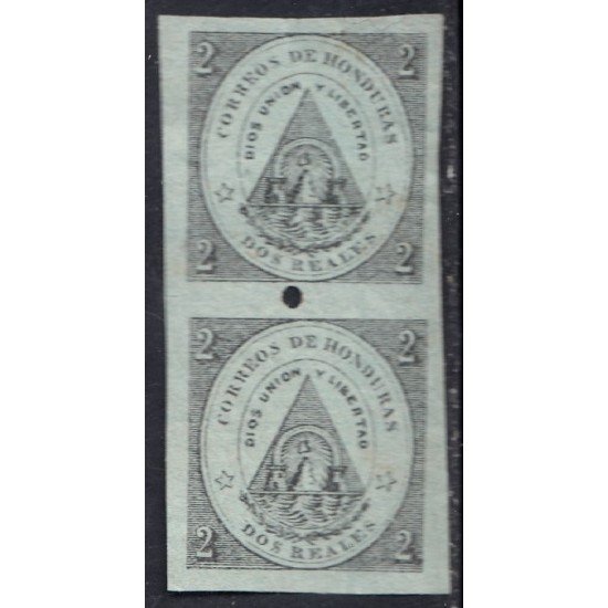 Honduras 1 1865 Escudo Cambio de color pareja Honduras 1 1865 Escudo Cambio de color pareja