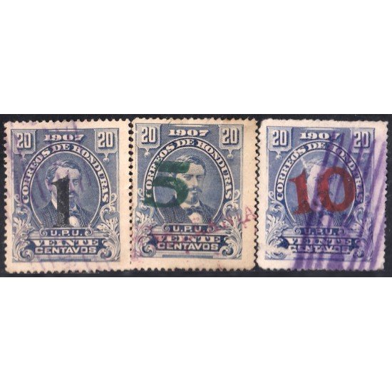 Honduras 109/11 1911 Presidente José Medina usados Honduras 109/11 1911 Presidente José Medina usados