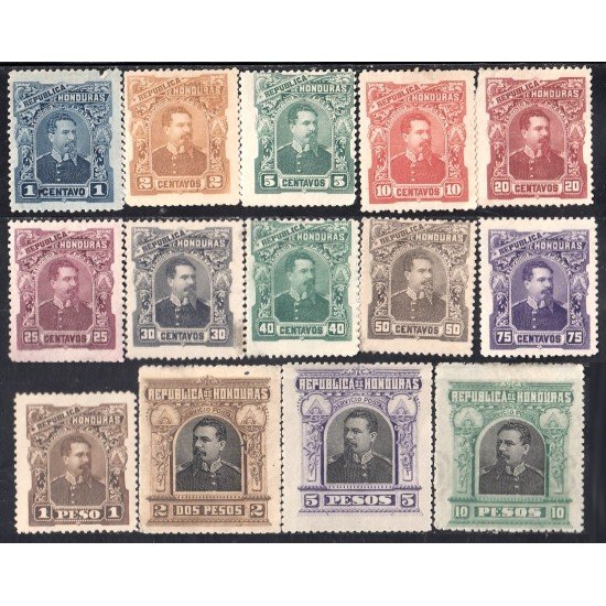 Honduras 32/45 1891 Presidente Luis Bogran Sin goma Honduras 32/45 1891 Presidente Luis Bogran Sin goma