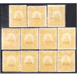 Honduras Servicio 1/11 1890 Escudos sin goma