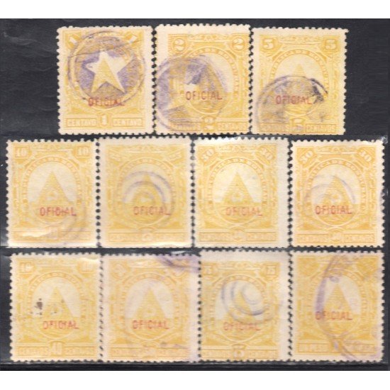 Honduras Servicio 1/11 1890 Escudos usados