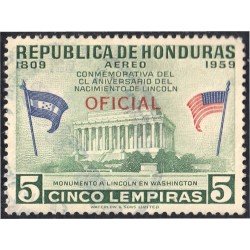 Honduras 80 1959 Servicio Oficial Aéreo Monumento a Lincoln MH