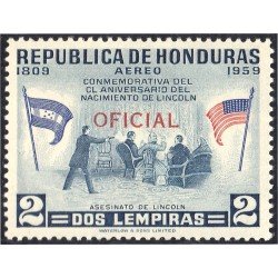 Honduras 79 1959 Servicio Oficial Aéreo Conmemorativo al CL Aniversario de Lincoln MH Honduras 79 1959 Servicio Oficial Aéreo Conmemorativo al CL Aniversario de Lincoln MH