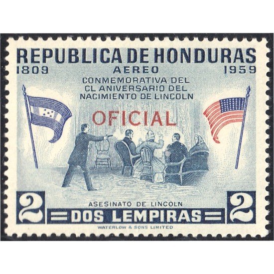 Honduras 79 1959 Servicio Oficial Aéreo Conmemorativo al CL Aniversario de Lincoln MH Honduras 79 1959 Servicio Oficial Aéreo Conmemorativo al CL Aniversario de Lincoln MH