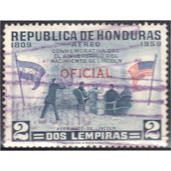 Honduras 79 1959 Servicio Oficial Aéreo Conmemorativo al CL Aniversario de Lincoln usados Honduras 79 1959 Servicio Oficial Aéreo Conmemorativo al CL Aniversario de Lincoln usados