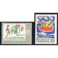PI1 Argentina Nº 818/819 1968 Dibujos infantiles MNH PI1 Argentina Nº 818/819 1968 Dibujos infantiles MNH