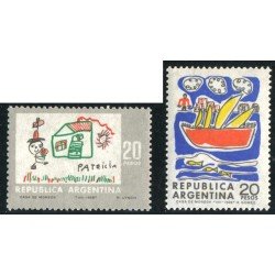 PI1 Argentina Nº 818/819 1968 Dibujos infantiles MNH PI1 Argentina Nº 818/819 1968 Dibujos infantiles MNH