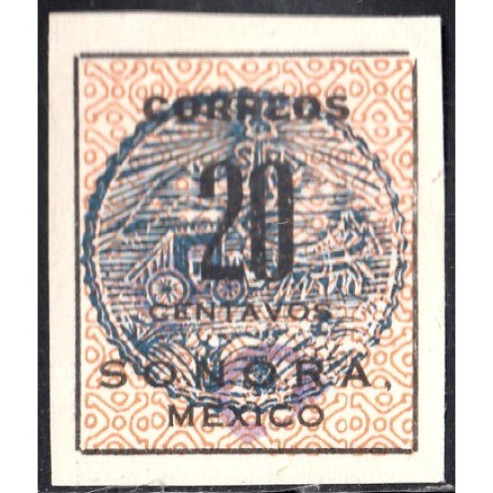México 284a 1914/15 Estado libre y soberano de Sonora Azul anaranjado usado México 284a 1914/15 Estado libre y soberano de Sonora Azul anaranjado usado