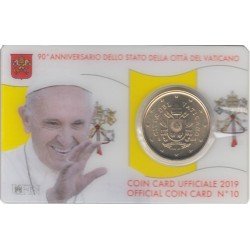 Vaticano 2019 Cartera Oficial Coin Card nº 10 Moneda 0.50 € euros Vaticano 2019 Cartera Oficial Coin Card nº 10 Moneda 0.50 € euros