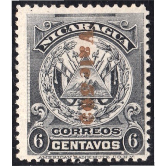 Nicaragua 218 1906/09 Escudo Shield Vale 50 MH