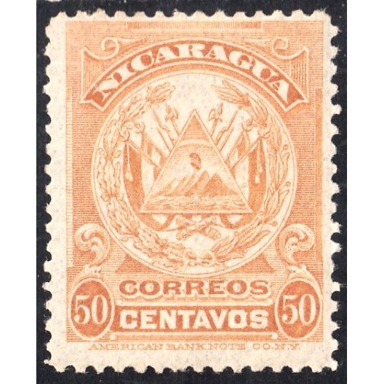 Nicaragua 205 1905/06 Grabado Escudo Firma América Bank Note MH Nicaragua 205 1905/06 Grabado Escudo Firma América Bank Note MH