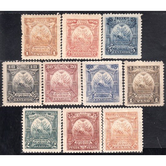 Nicaragua 71/80 1895 Escudos Shields MH