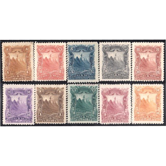 Nicaragua 50/59 1893 Unión Postal Universal MH Nicaragua 50/59 1893 Unión Postal Universal MH