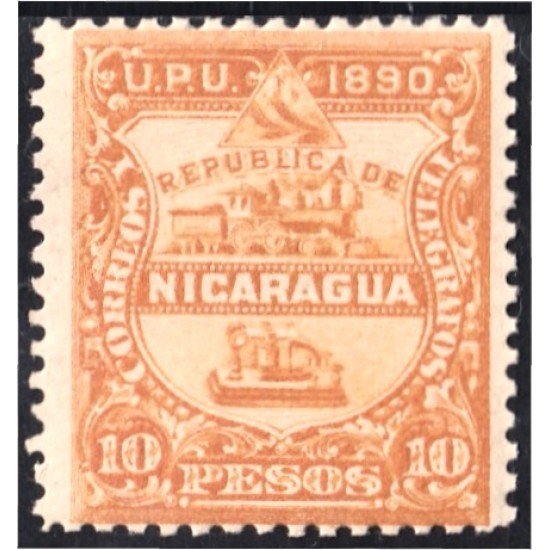 Nicaragua 29 1890 Tren Volcán Vapor MH