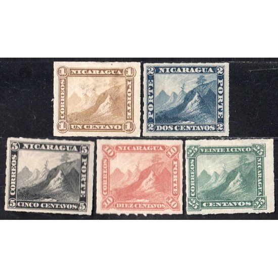 Nicaragua 8/12 1869/77 Volcán Momotombo MH Nicaragua 8/12 1869/77 Volcán Momotombo MH