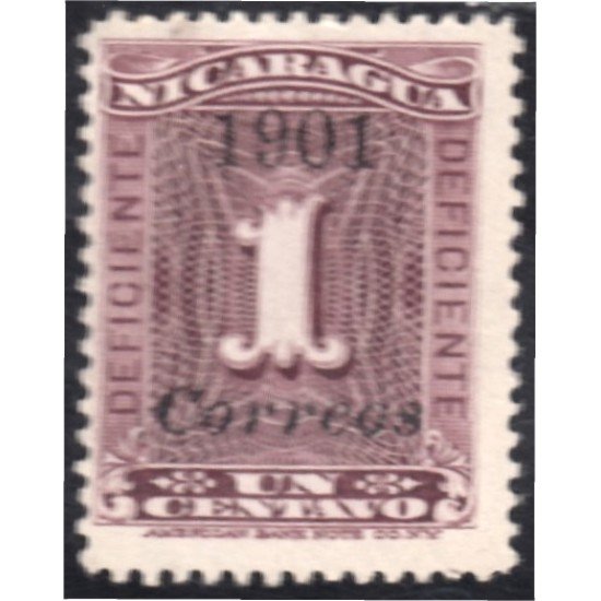 Nicaragua 162b 1901 Timbre taxa de 1900 sin goma Nicaragua 162b 1901 Timbre taxa de 1900 sin goma