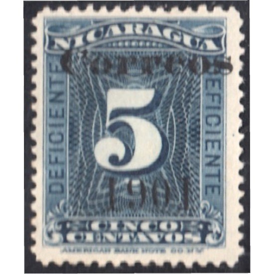 Nicaragua 157 1901 Timbre taxa de 1900 sin goma Nicaragua 157 1901 Timbre taxa de 1900 sin goma