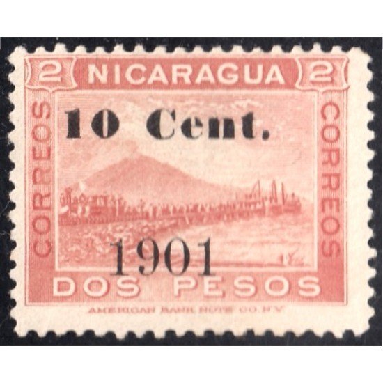 Nicaragua 146 1901 Volcán Momotombo sin goma Nicaragua 146 1901 Volcán Momotombo sin goma