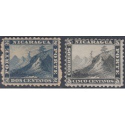 Nicaragua 1/2 1862 Montañas Mountain sin goma
