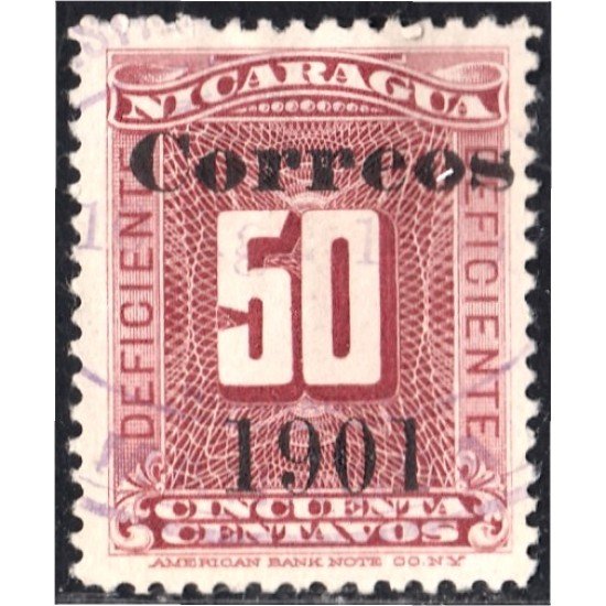 Nicaragua 161 1901 Timbre taxa de 1900 usados Nicaragua 161 1901 Timbre taxa de 1900 usados