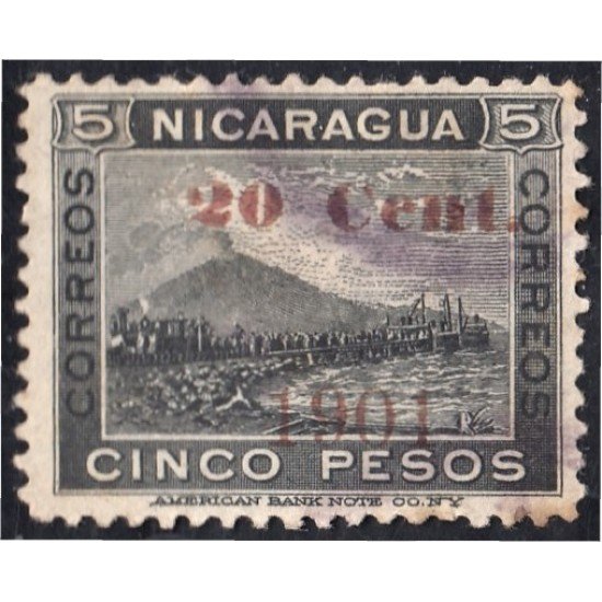 Nicaragua 147 1901 Volcán Momotombo usado Nicaragua 147 1901 Volcán Momotombo usado