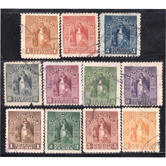 Nicaragua 60/70 1894 Unión Postal Universal usados
