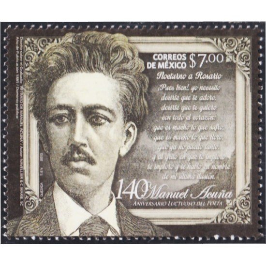 México 2742 2013 Poeta Manuel Acuña MNH México 2742 2013 Poeta Manuel Acuña MNH