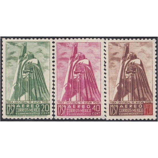Mexico A- 83/85 1939 Estatua José María Morelos MNH