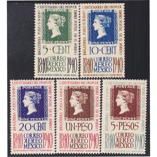 Mexico A- 96/00 1940 Centenario del 1º Timbre Postal en el mundo MNH Mexico A- 96/00 1940 Centenario del 1º Timbre Postal en el mundo MNH