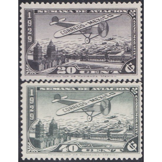 Mexico A- 24/25 1929 Avioneta  Airplane MNH