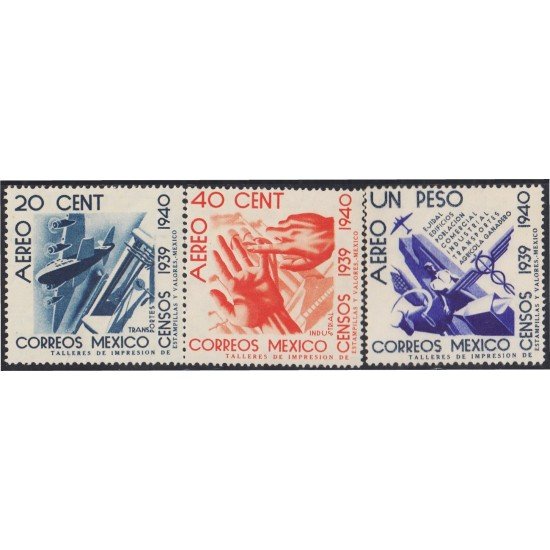 Mexico A- 93/95 1939 Censo Nacional MNH Mexico A- 93/95 1939 Censo Nacional MNH