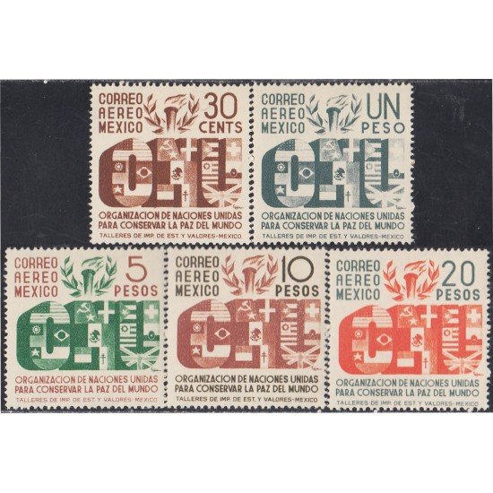 Mexico A- 150/54 1946 Organización de Naciones Unidas para conservar La Paz del Mundo MNH