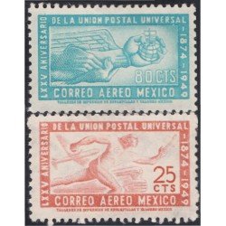 Mexico A- 180/81 1950 LXXV Aniversario de la Unión Postal Universal MNH