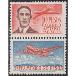 Mexico A- 162/63 1947 Emilio Carranza Avión MNH Mexico A- 162/63 1947 Emilio Carranza Avión MNH