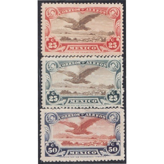 Mexico A- 2/4 1927/28 Águila Pájaro Bird MH Mexico A- 2/4 1927/28 Águila Pájaro Bird MH