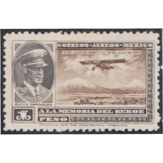 Mexico A- 10 1929 Emilio Carranza Avioneta MH