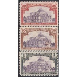 Mexico A- 49/51 1933 Palacio de Bellas Artes Congreso Internacional de Estadística MH