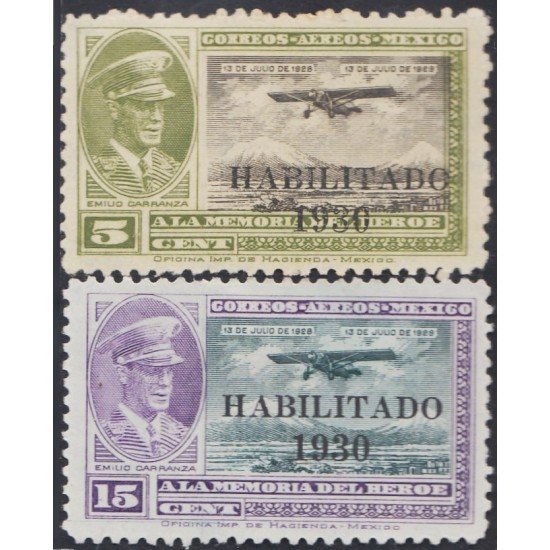 Mexico A- 27/28 1930 Emilio Carranza Avioneta Habilitado MH