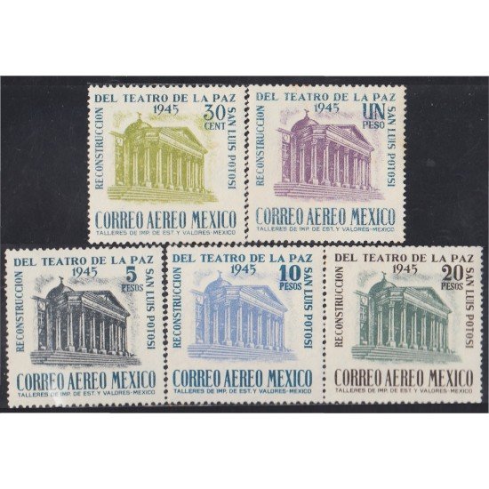 Mexico A- 139/43 1945 Reconstrucción del Teatro de La Paz MH