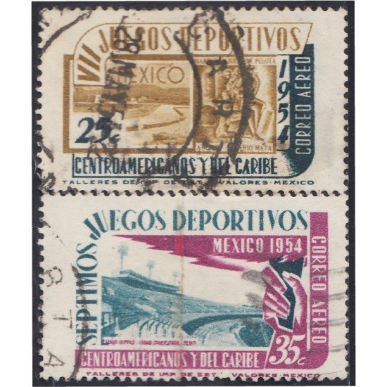 Mexico A- 184/85 1954 VII Juegos deportivos Centroamericanos y del Caribe usados