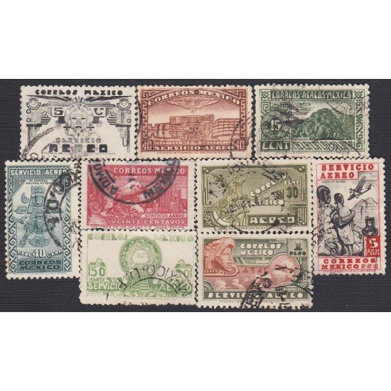 Mexico A- 125/32A 1944/47 Serie Antigua timbres de 1934/35 usados